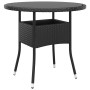 Mesa de jardín vidrio templado ratán sintético negro Ø80x75 cm de vidaXL, Mesas de jardín - Ref: Foro24-310604, Precio: 99,78...