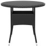 Garden table tempered glass black synthetic rattan Ø80x75 cm by vidaXL, Garden tables - Ref: Foro24-310604, Price: 99,78 €, D...