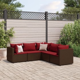 Garden furniture set, 5 pieces, with brown synthetic rattan cushions. by , Garden sets - Ref: Foro24-3308125, Price: 376,94 €...