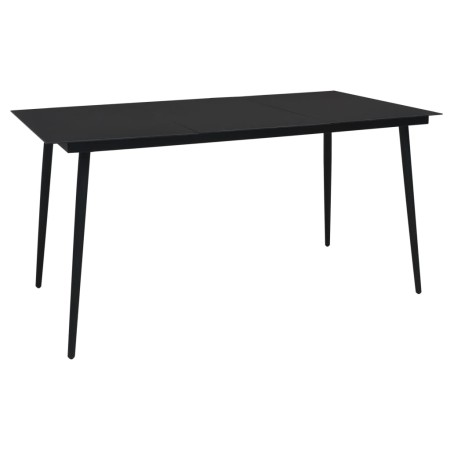 Mesa de comedor de jardín acero y vidrio negra 190x90x74 cm de vidaXL, Mesas de jardín - Ref: Foro24-312159, Precio: 206,55 €...