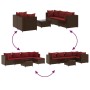 Garden furniture set, 6 pieces, with brown synthetic rattan cushions. by , Garden sets - Ref: Foro24-3308069, Price: 332,35 €...