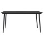 Garden dining table, black steel and glass, 190x90x74 cm. by vidaXL, Garden tables - Ref: Foro24-312159, Price: 184,44 €, Dis...