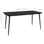 Garden dining table, black steel and glass, 190x90x74 cm. by vidaXL, Garden tables - Ref: Foro24-312159, Price: 184,44 €, Dis...