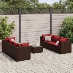 Garden furniture set, 7 pieces, with brown synthetic rattan cushions. by , Garden sets - Ref: Foro24-3308029, Price: 401,16 €...