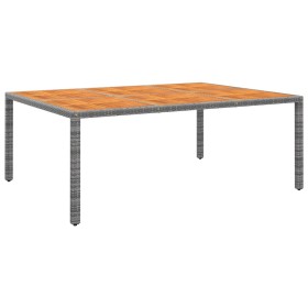 Mesa de jardín madera acacia ratán sintético gris 200x150x75 cm de vidaXL, Mesas de jardín - Ref: Foro24-310591, Precio: 293,...