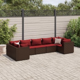 Garden furniture set, 7 pieces, with brown synthetic rattan cushions. by , Garden sets - Ref: Foro24-3308261, Price: 473,36 €...