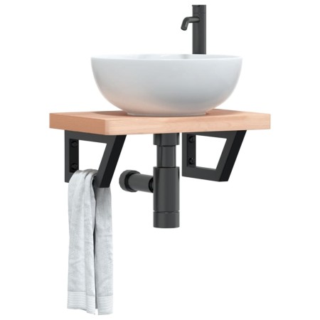 Soportes estante de lavabo 2 unidades trapecio acero negro de , Soportes y travesaños - Ref: Foro24-4007283, Precio: 30,75 €,...