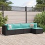 5-piece garden furniture set with black synthetic rattan cushions by , Garden sets - Ref: Foro24-3308060, Price: 336,99 €, Di...