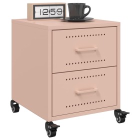 Bedside tables 2 units pink steel 36x39x43.5 cm by , Nightstands - Ref: Foro24-846629, Price: 129,99 €, Discount: %