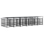 Outdoor dog kennel with steel roof 11.26 m² by , Dog kennels and fences - Ref: Foro24-3124593, Price: 1,00 €, Discount: %