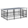 Outdoor dog kennel with steel roof 5.63 m² by , Dog kennels and fences - Ref: Foro24-3124608, Price: 527,05 €, Discount: %