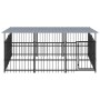 Outdoor dog kennel with steel roof 5.63 m² by , Dog kennels and fences - Ref: Foro24-3124608, Price: 527,05 €, Discount: %