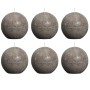 Bolsius Rustic ball candles grey taupe 6 units 80 mm by , Candles - Ref: Foro24-400718, Price: 16,40 €, Discount: %