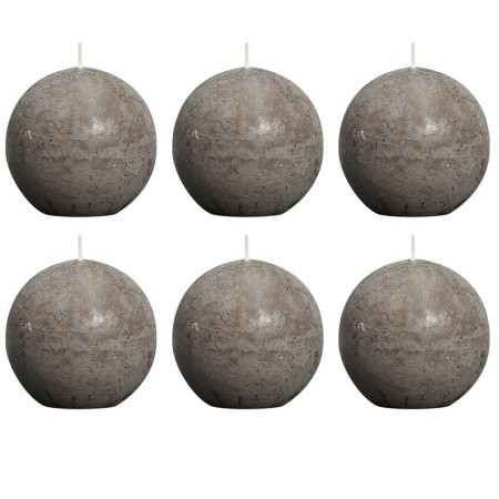 Bolsius Rustic ball candles grey taupe 6 units 80 mm by , Candles - Ref: Foro24-400718, Price: 16,40 €, Discount: %