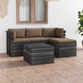 Garden furniture made of 5-piece pallets with solid pine wood cushions by , Garden sets - Ref: Foro24-3061811, Price: 436,99 ...