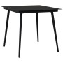 Mesa de comedor de jardín acero y vidrio negra 80x80x74 cm de vidaXL, Mesas de jardín - Ref: Foro24-312157, Precio: 122,55 €,...