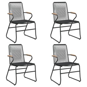 Garden chairs 4 units black PVC rattan 58x59x85.5 cm by vidaXL, Garden chairs - Ref: Foro24-312174, Price: 169,71 €, Discount: %