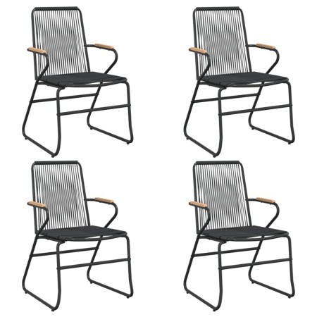 Garden chairs 4 units black PVC rattan 58x59x85.5 cm by vidaXL, Garden chairs - Ref: Foro24-312174, Price: 169,56 €, Discount: %