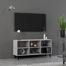 TV-Möbel mit grauen Metallbeinen in Betonoptik, 103,5x30x50 cm. von , TV-Möbel - Ref: Foro24-805954, Preis: 58,99 €, Rabatt: %