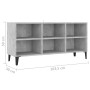 TV stand with gray concrete metal legs 103.5x30x50 cm by , TV Furniture - Ref: Foro24-805954, Price: 58,99 €, Discount: %