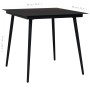 Mesa de comedor de jardín acero y vidrio negra 80x80x74 cm de vidaXL, Mesas de jardín - Ref: Foro24-312157, Precio: 122,55 €,...