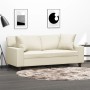 Zweiplätziges Sofa mit cremefarbenen Kunstlederkissen, 140 cm. von , Sofas - Ref: Foro24-3200867, Preis: 290,25 €, Rabatt: %