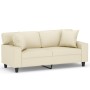 2-seater sofa with cream-colored synthetic leather cushions, 140 cm by , Sofas - Ref: Foro24-3200867, Price: 290,25 €, Discou...