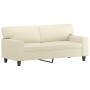 Zweiplätziges Sofa mit cremefarbenen Kunstlederkissen, 140 cm. von , Sofas - Ref: Foro24-3200867, Preis: 290,25 €, Rabatt: %