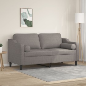 Zweiplätziges Sofa mit Kissen, Stoff in Grau-Taupe, 140 cm. von , Sofas - Ref: Foro24-3200852, Preis: 234,92 €, Rabatt: %