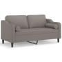 Zweiplätziges Sofa mit Kissen, Stoff in Grau-Taupe, 140 cm. von , Sofas - Ref: Foro24-3200852, Preis: 237,54 €, Rabatt: %