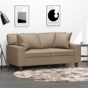 Zweiplätziges Sofa mit Kunstlederkissen in Capuccino-Farbe, 120 cm. von , Sofas - Ref: Foro24-3200865, Preis: 231,99 €, Rabat...