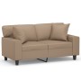 Zweiplätziges Sofa mit Kunstlederkissen in Capuccino-Farbe, 120 cm. von , Sofas - Ref: Foro24-3200865, Preis: 249,48 €, Rabat...