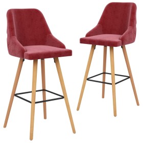 Kitchen stools 2 units red wine velvet by , Kitchen stools - Ref: Foro24-289468, Price: 168,50 €, Discount: %