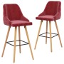 Kitchen stools 2 units red wine velvet by , Kitchen stools - Ref: Foro24-289468, Price: 168,30 €, Discount: %