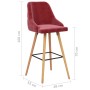 Kitchen stools 2 units red wine velvet by , Kitchen stools - Ref: Foro24-289468, Price: 168,30 €, Discount: %