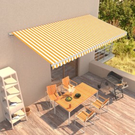 Retractable automatic awning in yellow and white, 600x300 cm. by , Awnings - Ref: Foro24-3051206, Price: 661,39 €, Discount: %