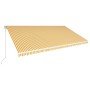 Toldo automático retráctil amarillo y blanco 600x300 cm de , Toldos - Ref: Foro24-3051206, Precio: 661,39 €, Descuento: %