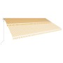 Toldo automático retráctil amarillo y blanco 600x300 cm de , Toldos - Ref: Foro24-3051206, Precio: 661,39 €, Descuento: %