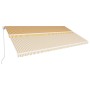 Toldo manual retráctil amarillo y blanco 600x300 cm de , Toldos - Ref: Foro24-3051225, Precio: 486,08 €, Descuento: %