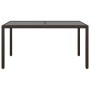 Brauner Gartentisch aus gehärtetem Glas aus synthetischem Rattan, 150 x 90 x 75 cm von vidaXL, Gartentische - Ref: Foro24-310...