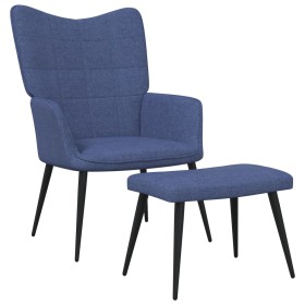 Entspannungsstuhl mit blauem Stoff-Fußhocker. von , Sessel - Ref: Foro24-327956, Preis: 117,99 €, Rabatt: %