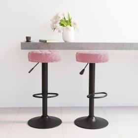 Kitchen stools 2 units pink velvet by , Kitchen stools - Ref: Foro24-333000, Price: 99,99 €, Discount: %