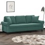 Dreisitzer-Sofa mit dunkelgrünen Samtkissen, 180 cm. von , Sofas - Ref: Foro24-3200957, Preis: 314,48 €, Rabatt: %