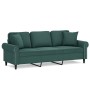 3-seater sofa with dark green velvet cushions, 180 cm by , Sofas - Ref: Foro24-3200957, Price: 314,48 €, Discount: %