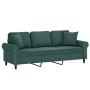 3-seater sofa with dark green velvet cushions, 180 cm by , Sofas - Ref: Foro24-3200957, Price: 314,48 €, Discount: %