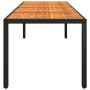 Gartentisch aus Akazienholz, schwarzes synthetisches Rattan, 250 x 100 x 75 cm von vidaXL, Gartentische - Ref: Foro24-310596,...