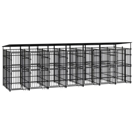 Outdoor dog kennel with a steel roof, 12.9 m² by , Dog kennels and fences - Ref: Foro24-3097952, Price: 2,00 €, Discount: %