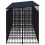 Outdoor dog kennel with a steel roof, 12.9 m² by , Dog kennels and fences - Ref: Foro24-3097952, Price: 2,00 €, Discount: %