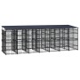 Outdoor dog kennel with a steel roof, 12.9 m² by , Dog kennels and fences - Ref: Foro24-3097952, Price: 2,00 €, Discount: %