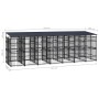 Outdoor dog kennel with a steel roof, 12.9 m² by , Dog kennels and fences - Ref: Foro24-3097952, Price: 2,00 €, Discount: %